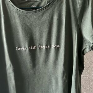 Embroidered Sage Green St. John’s Bay Tee